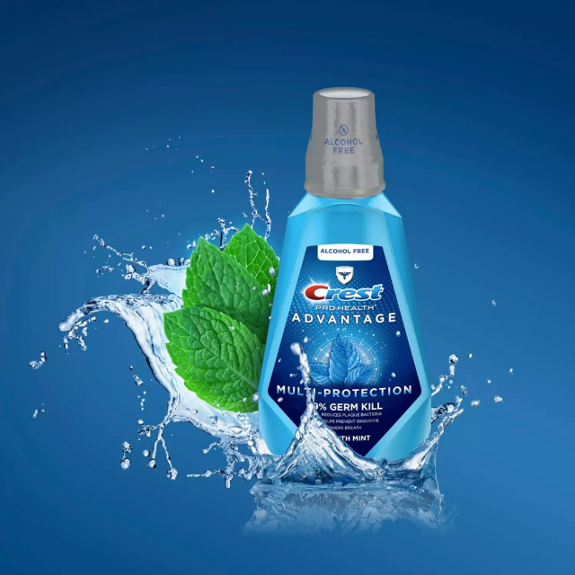 Crest Pro-Health Advantage Mouthwash, Alcohol Free, Multi-Protection, Smooth Mint